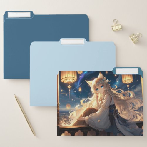 Ethereal Mischievous Catgirl Princess Accent File Folder