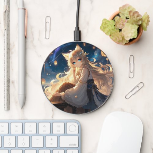 Ethereal Mischievous Catgirl Princess Wireless Charger