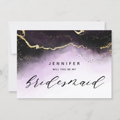 Ethereal Mist Ombre Amethyst Bridesmaid Proposal