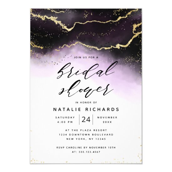 Ethereal Mist Ombre Amethyst Purple Bridal Shower Invitation
