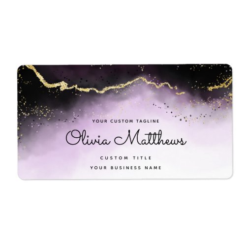 Ethereal Mist Ombre Amethyst Purple Gilt Business Label