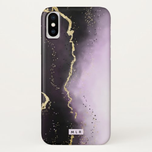 Ethereal Mist Ombre Amethyst Purple Moody Monogram iPhone XS Case