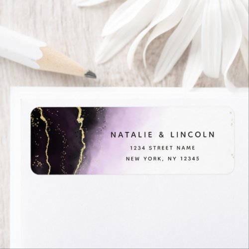 Ethereal Mist Ombre Amethyst Purple Return Address Label