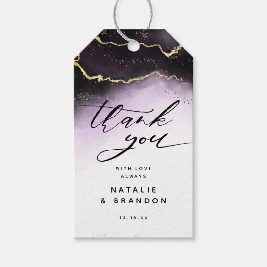 Ethereal Mist Ombre Amethyst Purple Thank You Gift Tags