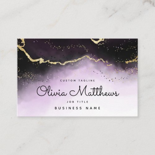 Ethereal Mist Ombre Amethyst Purple Watercolor Business Card