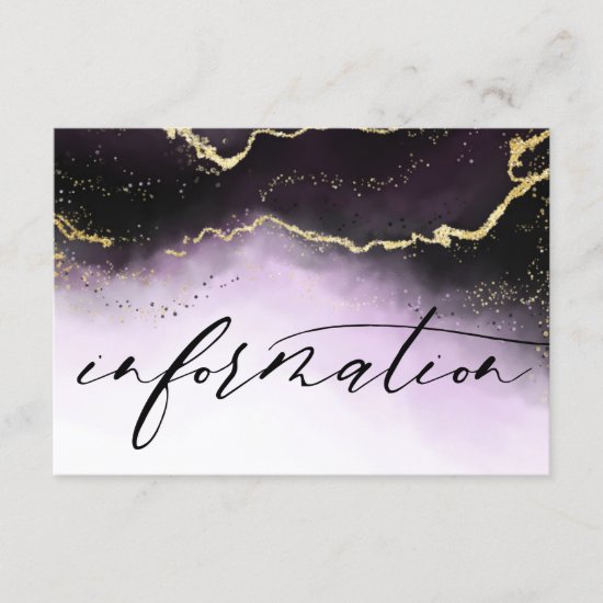 Ethereal Mist Ombre Amethyst Wedding Information Enclosure Card