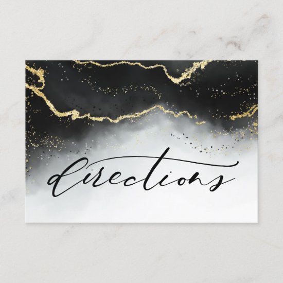 Ethereal Mist Ombre Black Moody Wedding Directions Enclosure Card