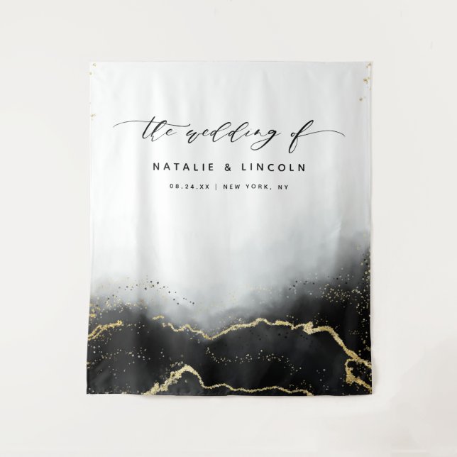 Ethereal Mist Ombre Black Photo Booth Backdrop (Front)