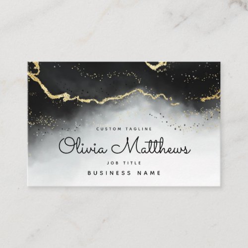Ethereal Mist Ombre Black Watercolor Moody Modern Business Card