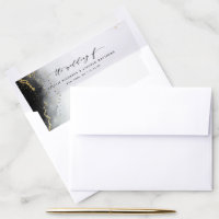 Ethereal Mist Ombre Black Watercolor Moody Wedding Envelope Liner