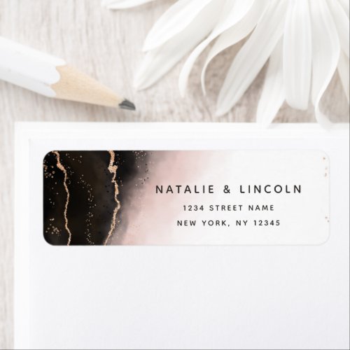 Ethereal Mist Ombre Blush Moody Return Address Label