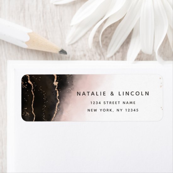 Ethereal Mist Ombre Blush Moody Return Address Label