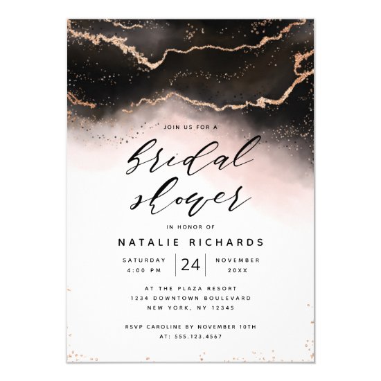 Ethereal Mist Ombre Blush Pink Moody Bridal Shower Invitation