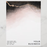 Ethereal Mist Ombre Blush Pink Moody Custom Shop Letterhead<br><div class="desc">Ethereal Mist Ombre Blush Pink Watercolor Moody Design with hand painted watercolor misty wash fading background texture, rose gold foil look veining lines, and trails of confetti dots and edges. A trendy and Modern Look for any season, with soft dreamy color palette : Black, Pink, Dusty Peach, White, and rose...</div>