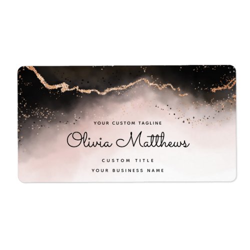 Ethereal Mist Ombre Blush Pink Watercolor Business Label