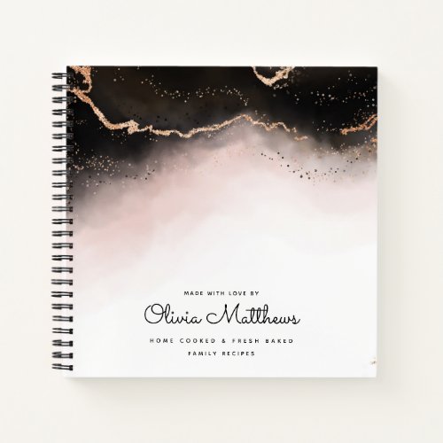 Ethereal Mist Ombre Blush Pink Watercolor Recipe Notebook