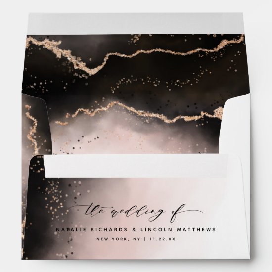 Ethereal Mist Ombre Blush Pink Watercolor Wedding Envelope