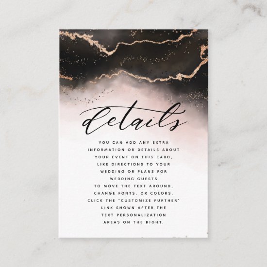 Ethereal Mist Ombre Blush Pink Wedding Details Enclosure Card
