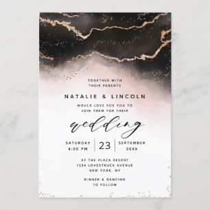 Ethereal Mist Ombre Blush Watercolor Moody Wedding Invitation