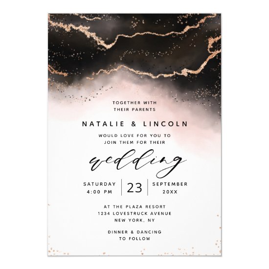 Ethereal Mist Ombre Blush Watercolor Moody Wedding Invitation