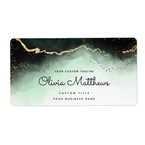 Ethereal Mist Ombre Emerald Green Moody Business Label