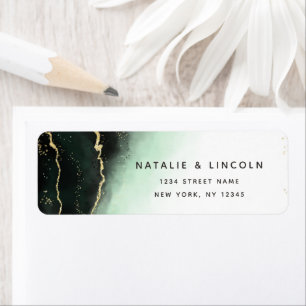 Ethereal Mist Ombre Emerald Green Return Address Label