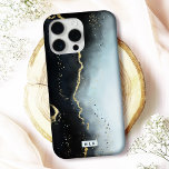Ethereal Mist Ombre Navy Blue Watercolor Monogram iPhone 15 Pro Max Case<br><div class="desc">Protect your phone in style with this elegant "Ethereal Mist" iPhone case featuring a captivating design and shimmering faux metallic accents. Perfect for those who love luxury and modern art, this case is available for many iPhone and Samsung models, offering both Barely There and Tough case options to suit your...</div>