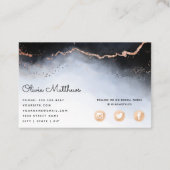 Ethereal Mist Ombre Navy Blue Watercolor Moody Business Card (Back)