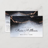 Ethereal Mist Ombre Navy Blue Watercolor Moody Business Card (Front/Back)