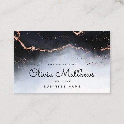 Ethereal Mist Ombre Navy Blue Watercolor Moody Business Card