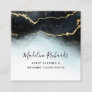 Ethereal Mist Ombre Navy Blue Watercolor Moody Square Business Card