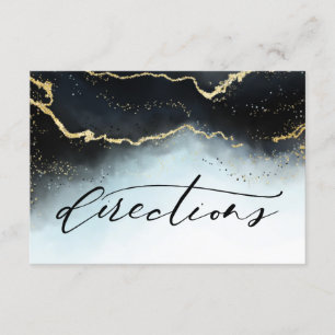 Ethereal Mist Ombre Navy Blue Wedding Directions Enclosure Card