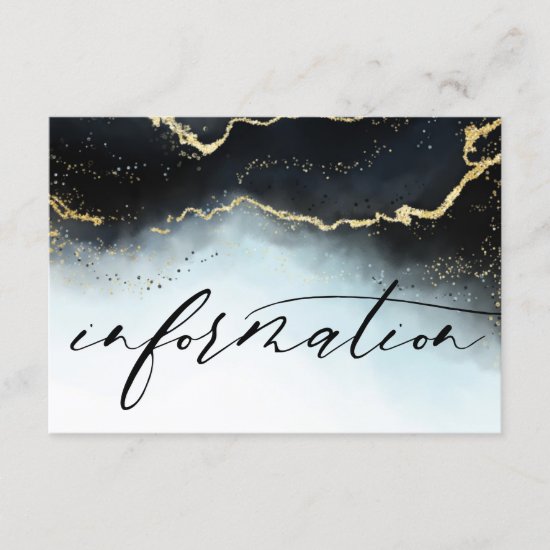 Ethereal Mist Ombre Navy Blue Wedding Information Enclosure Card