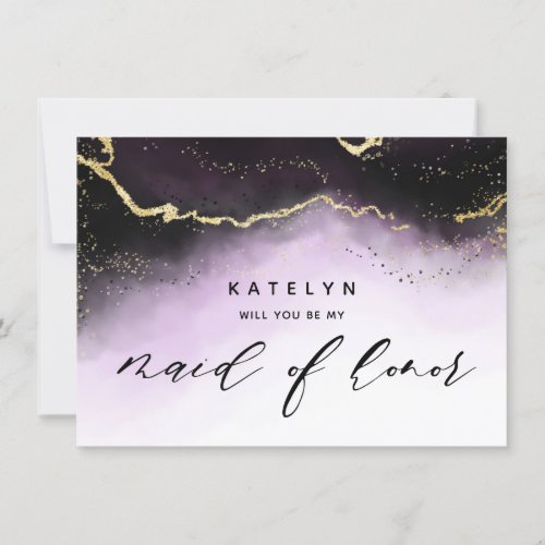 Ethereal Mist Ombre Purple Maid of Honor Proposal