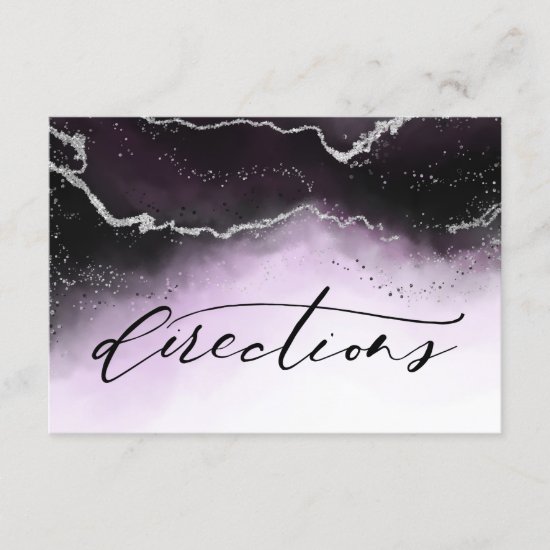 Ethereal Mist Ombre Purple Wedding Directions Enclosure Card