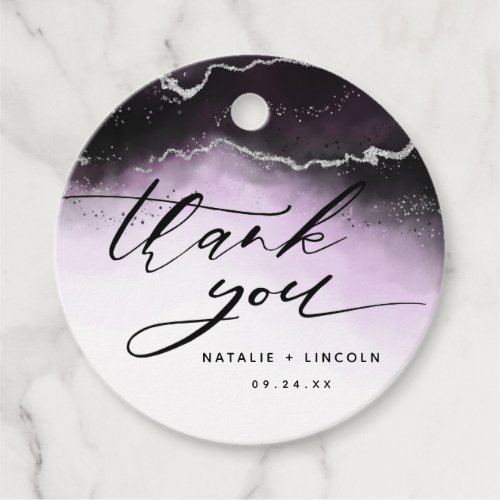 Ethereal Mist Ombre Ultra Violet Moody Thank You Favor Tags