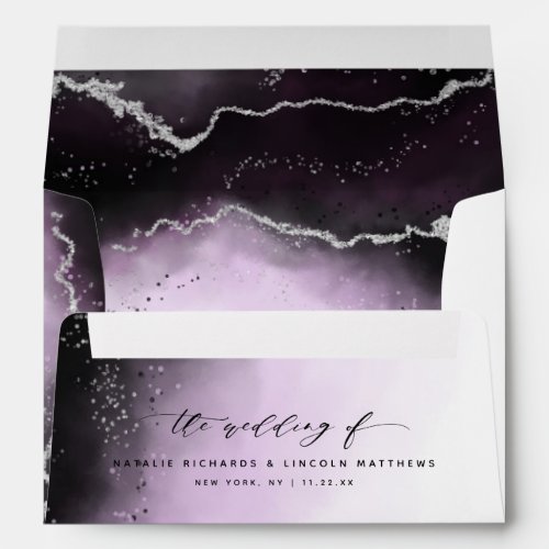 Ethereal Mist Ombre Ultra Violet Moody Wedding Envelope