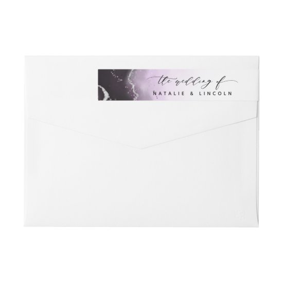 Ethereal Mist Ombre Ultra Violet Silver Wedding Wrap Around Label