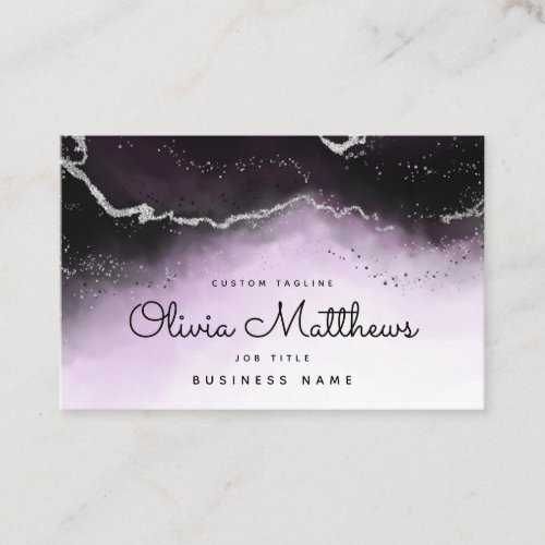 Ethereal Mist Ombre Ultra Violet Watercolor Moody Business Card