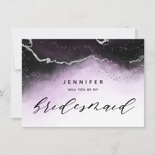 Ethereal Mist Ombre Violet Bridesmaid Proposal (Front)