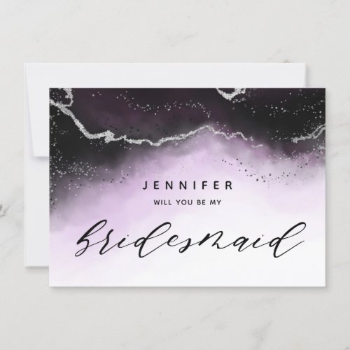 Ethereal Mist Ombre Violet Bridesmaid Proposal