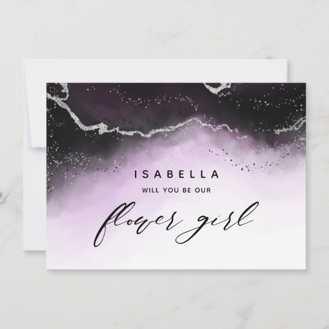 Ethereal Mist Ombre Violet Flower Girl Proposal (Front)