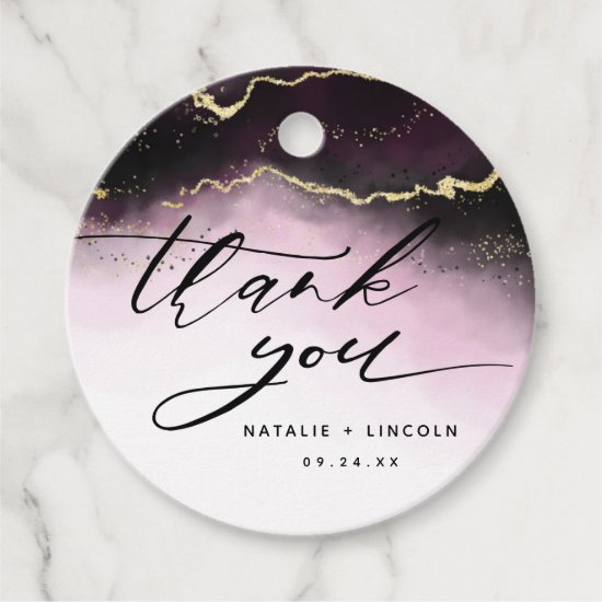 Ethereal Mist Ombre Wine Burgundy Moody Thank You Favor Tags