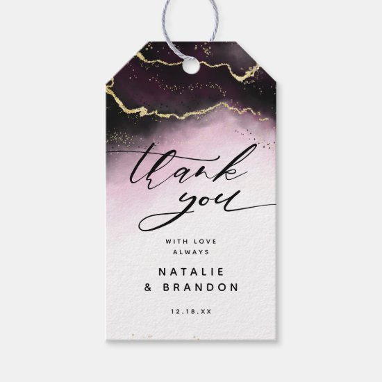 Ethereal Mist Ombre Wine Burgundy Moody Thank You Gift Tags
