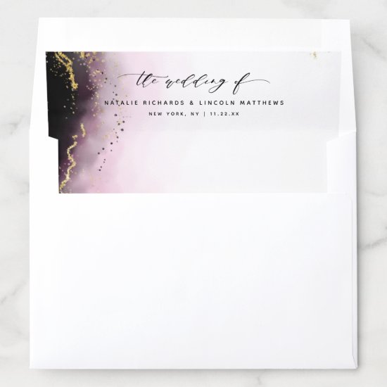 Ethereal Mist Ombre Wine Burgundy Moody Wedding Envelope Liner