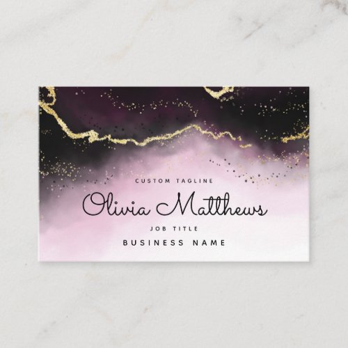 Ethereal Mist Ombre Wine Burgundy Watercolor Moody Business Card