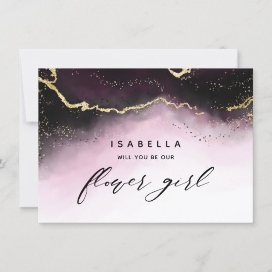 Ethereal Mist Ombre Wine Flower Girl Proposal