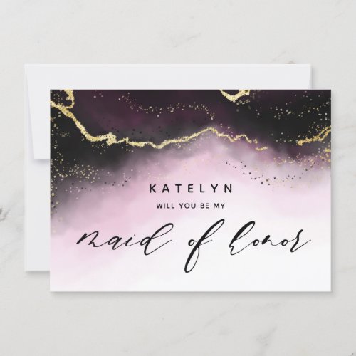 Ethereal Mist Ombre Wine Maid of Honor Proposal