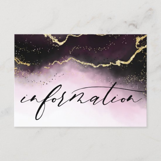 Ethereal Mist Ombre Wine Moody Wedding Information Enclosure Card