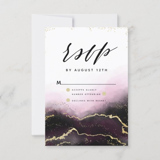 Ethereal Mist Ombre Wine Watercolor Moody RSVP